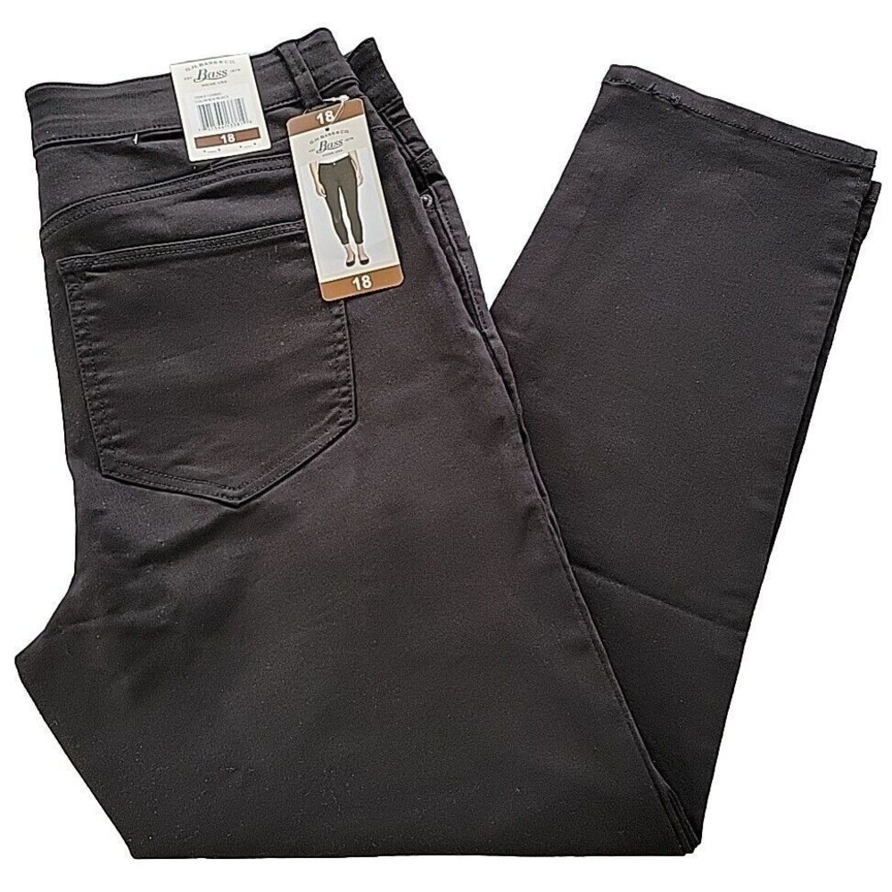 GH Bass & Co Womens Size 18 Skinny Ankle Crop Jeans Stretch Pants Black NWT